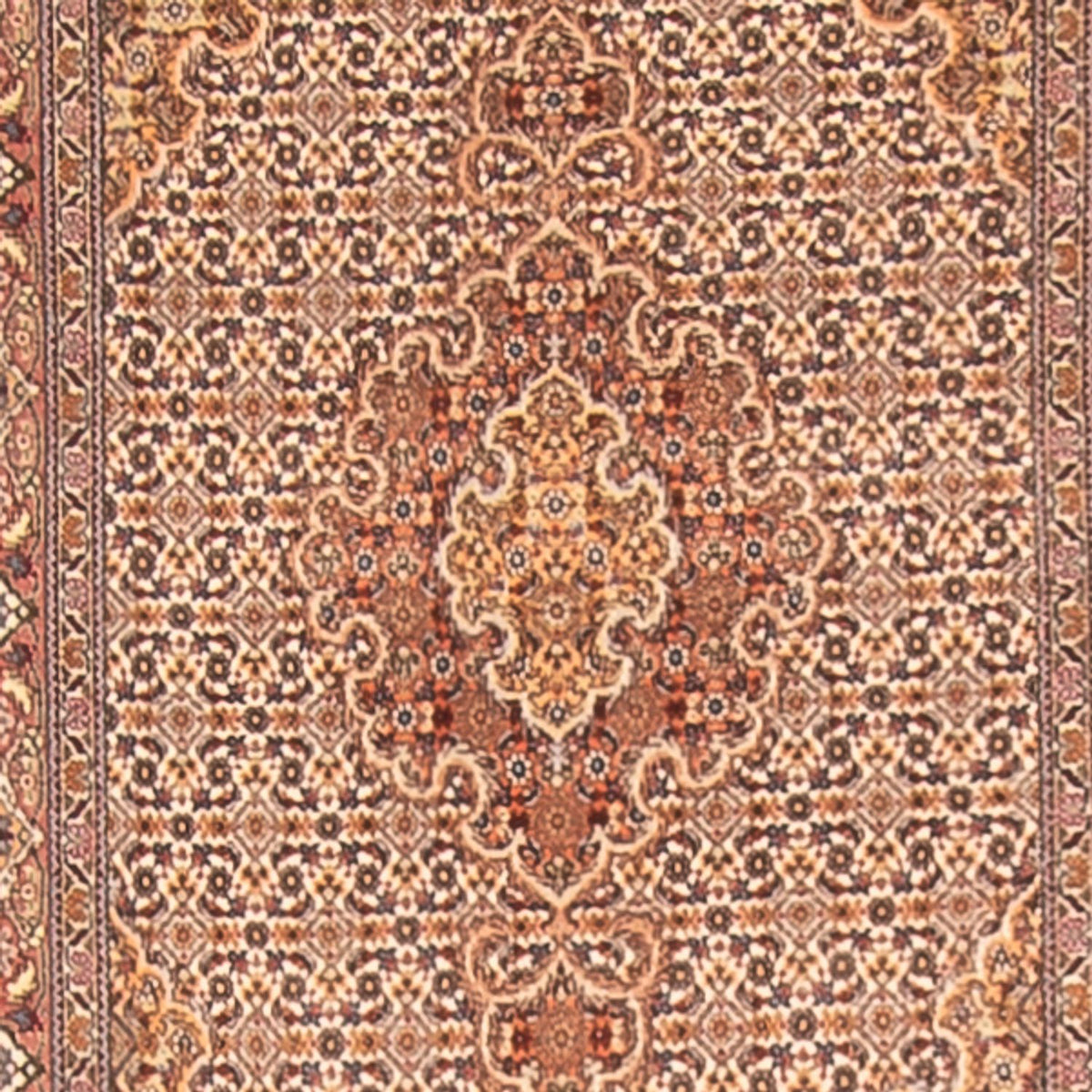 Løber Persisk tæppe - Tabriz - Royal - 400 x 80 cm - beige