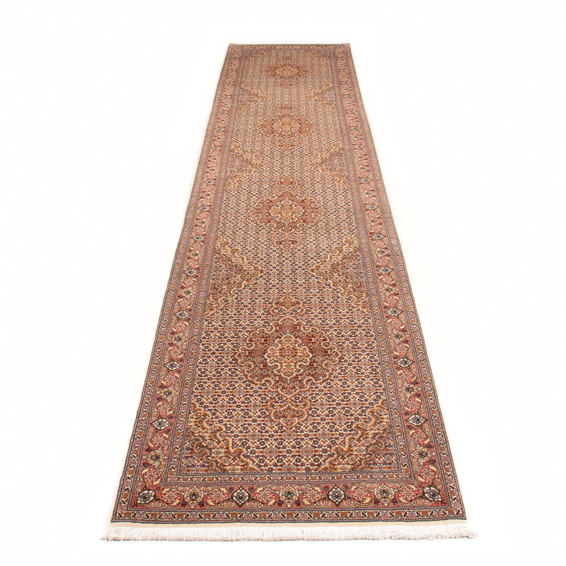 Løber Persisk tæppe - Tabriz - Royal - 400 x 80 cm - beige