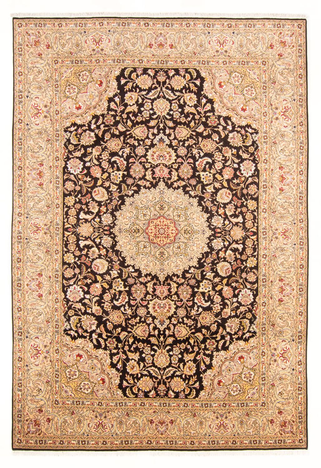 Persisk tæppe - Tabriz - Royal - 296 x 196 cm - mørkeblå