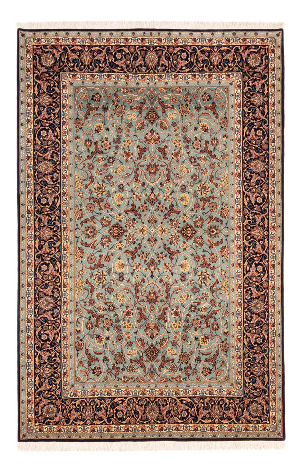 Persisk tæppe - Isfahan - Premium - 240 x 150 cm - grøn