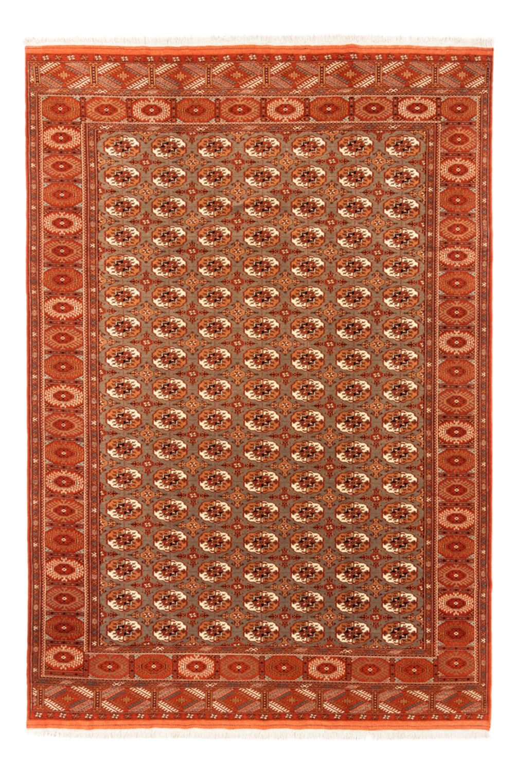 Turkaman-tæppe - 305 x 205 cm - mørk beige