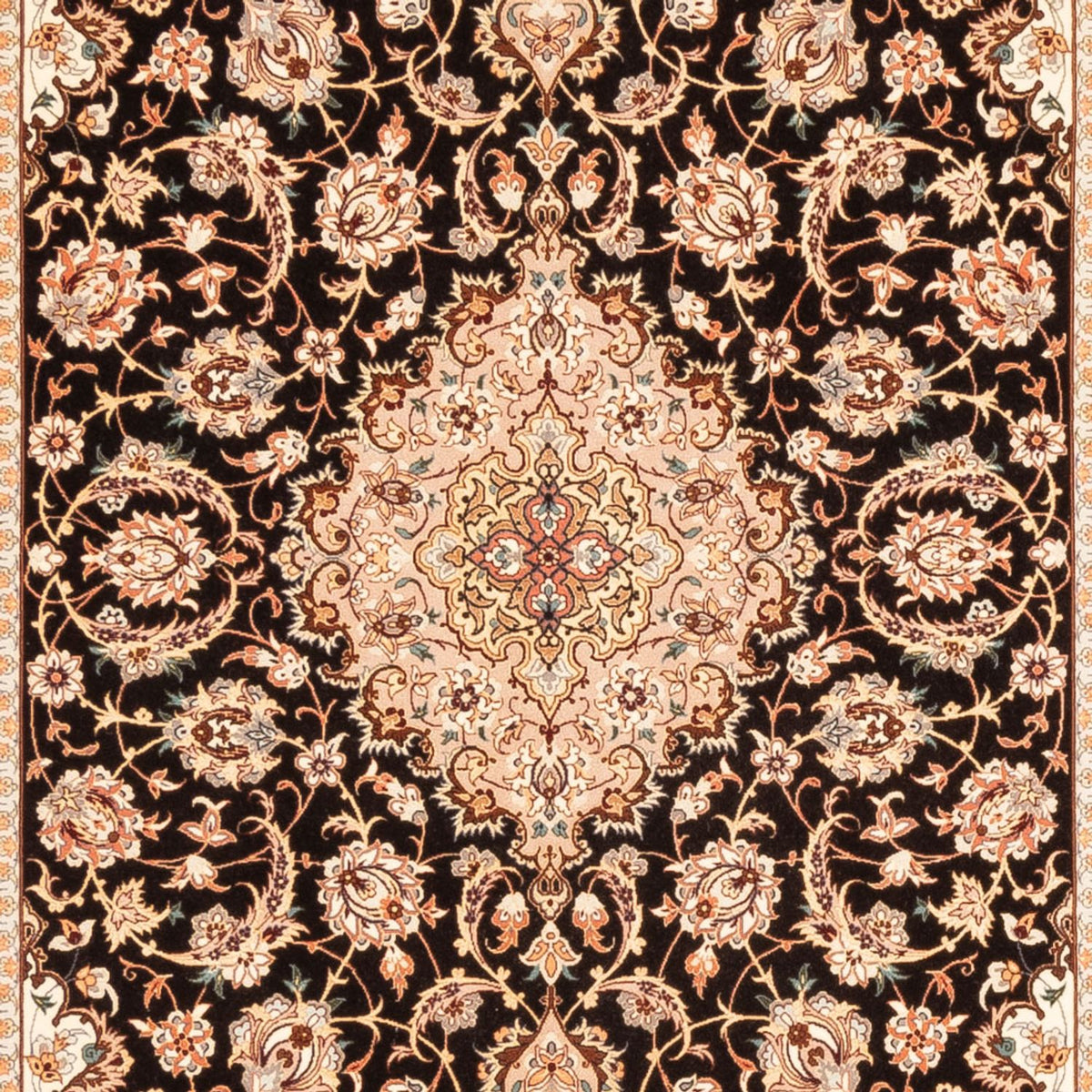 Løber Persisk tæppe - Isfahan - Premium - 227 x 148 cm - mørkeblå