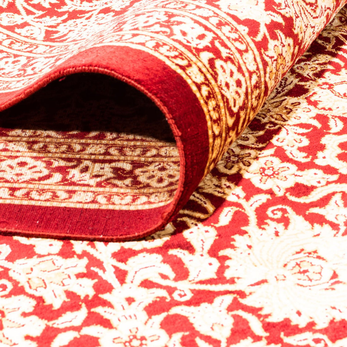 Silketæppe - Ghom Silk - Premium firkantet  - 200 x 200 cm - guld