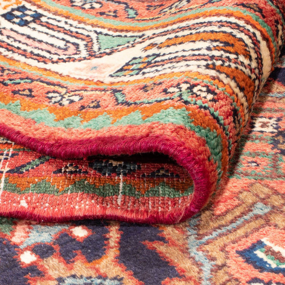 Løber Persisk tæppe - Nomadisk - 342 x 114 cm - mørkeblå