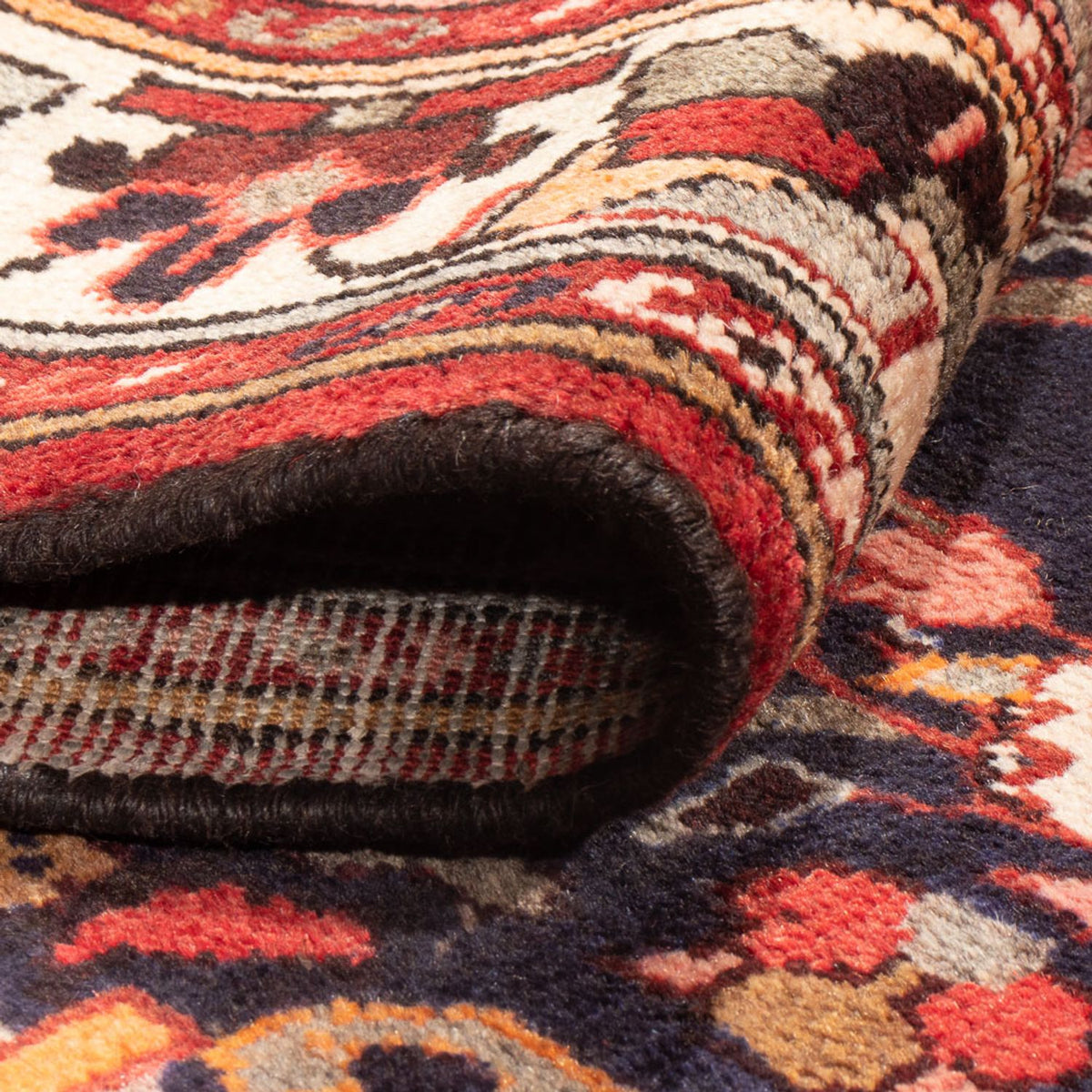 Løber Persisk tæppe - Nomadisk - 391 x 100 cm - mørkeblå