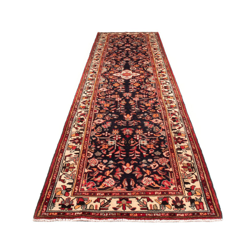 Løber Persisk tæppe - Nomadisk - 391 x 100 cm - mørkeblå