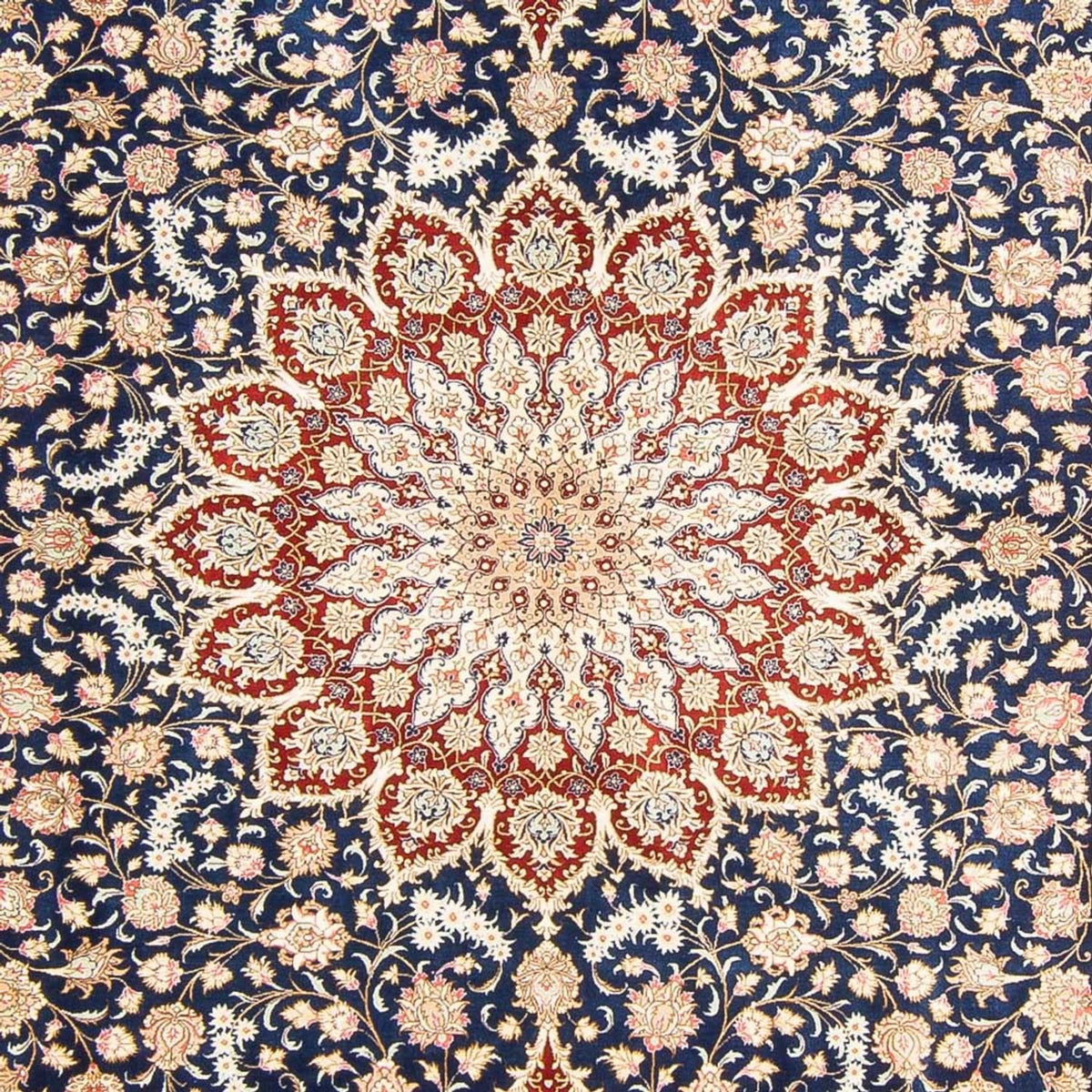 Silketæppe - Ghom Silk - Premium - 287 x 196 cm - blå