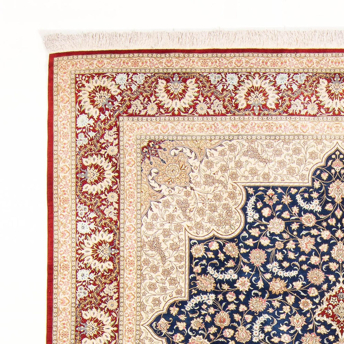 Silketæppe - Ghom Silk - Premium - 287 x 196 cm - blå