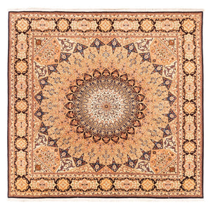 Persisk tæppe - Tabriz - Royal firkantet  - 200 x 200 cm - lys beige