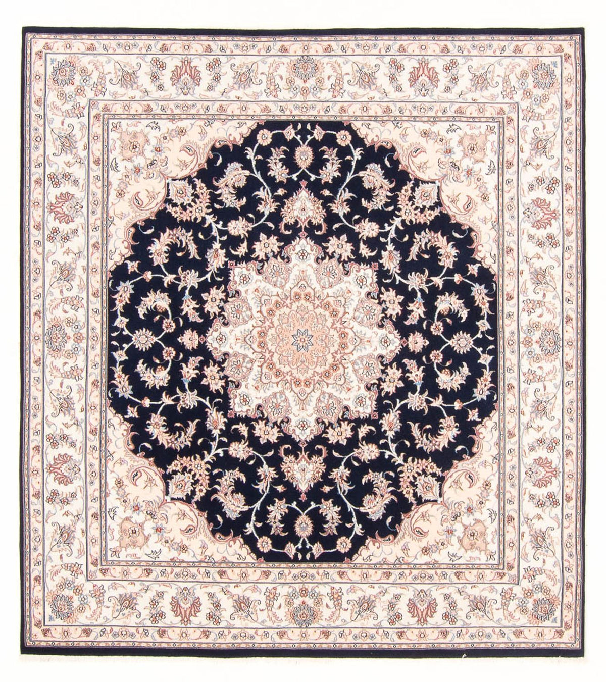 Persisk tæppe - Tabriz - Royal - 220 x 198 cm - mørkeblå