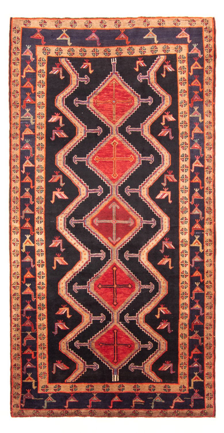 Løber Persisk tæppe - Nomadisk - 366 x 160 cm - mørkeblå