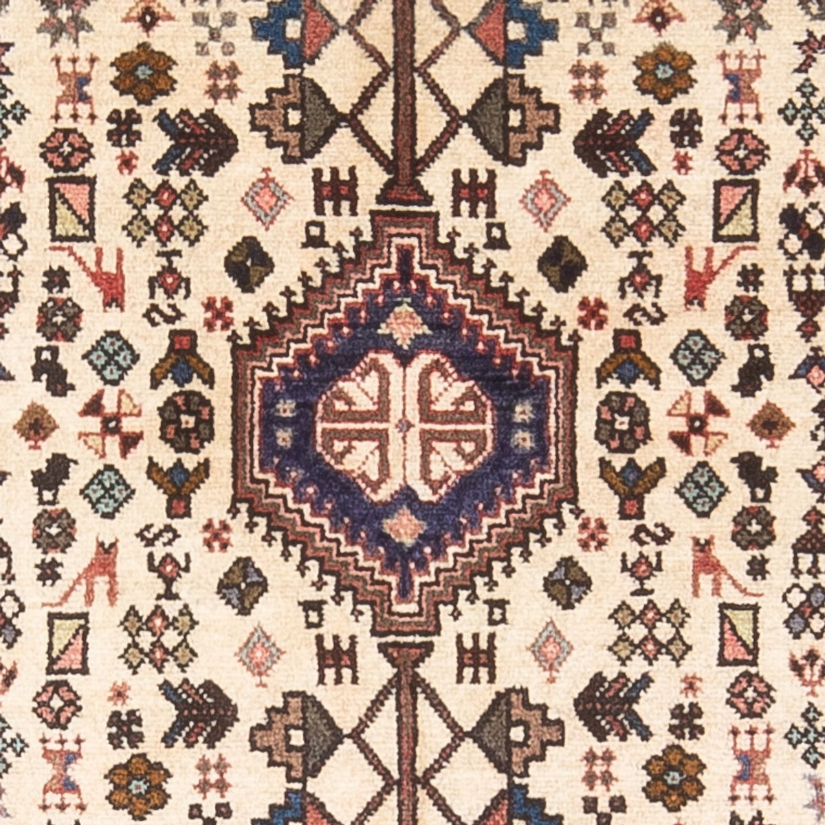 Persisk tæppe - Nomadisk - 128 x 82 cm - creme