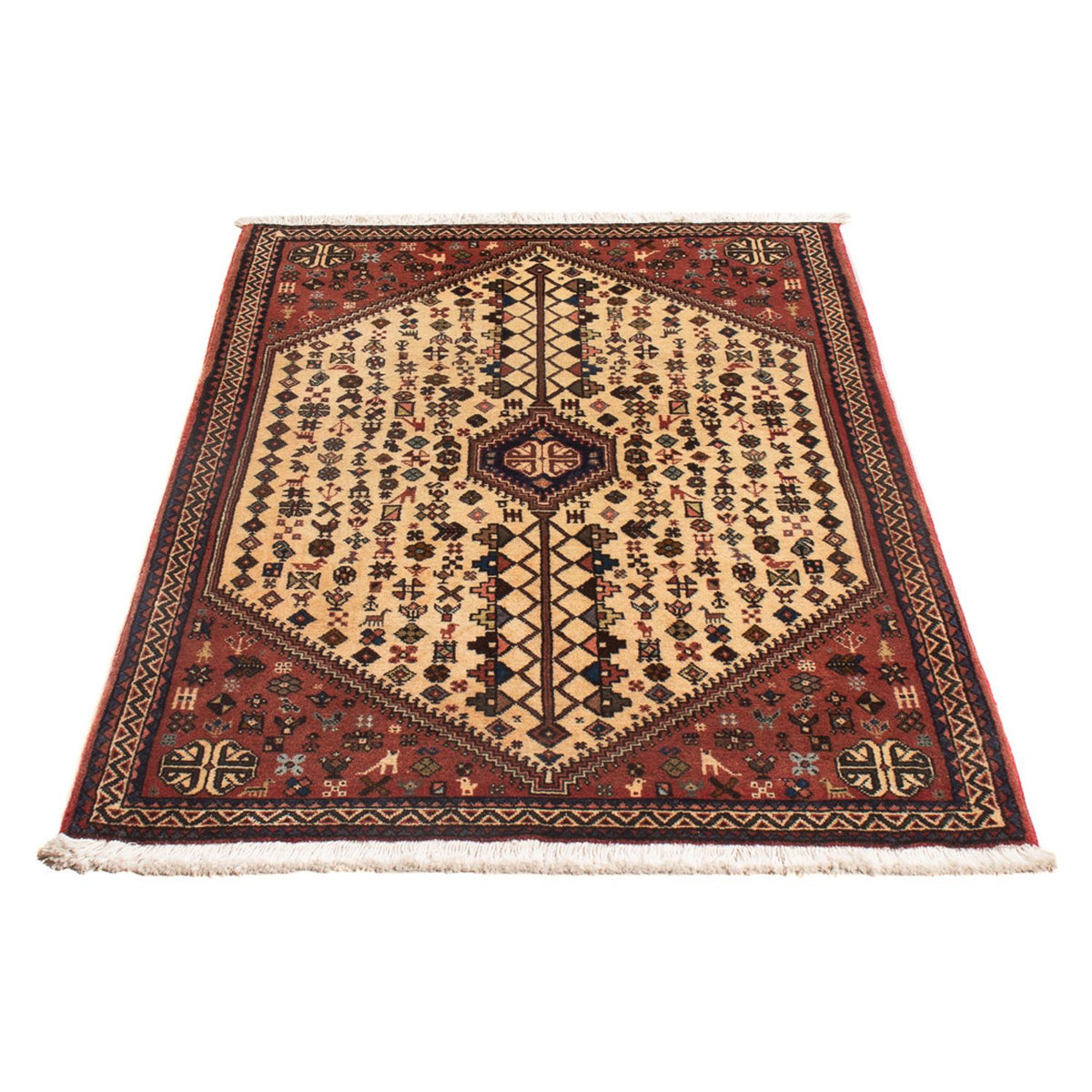 Persisk tæppe - Nomadisk - 128 x 82 cm - creme