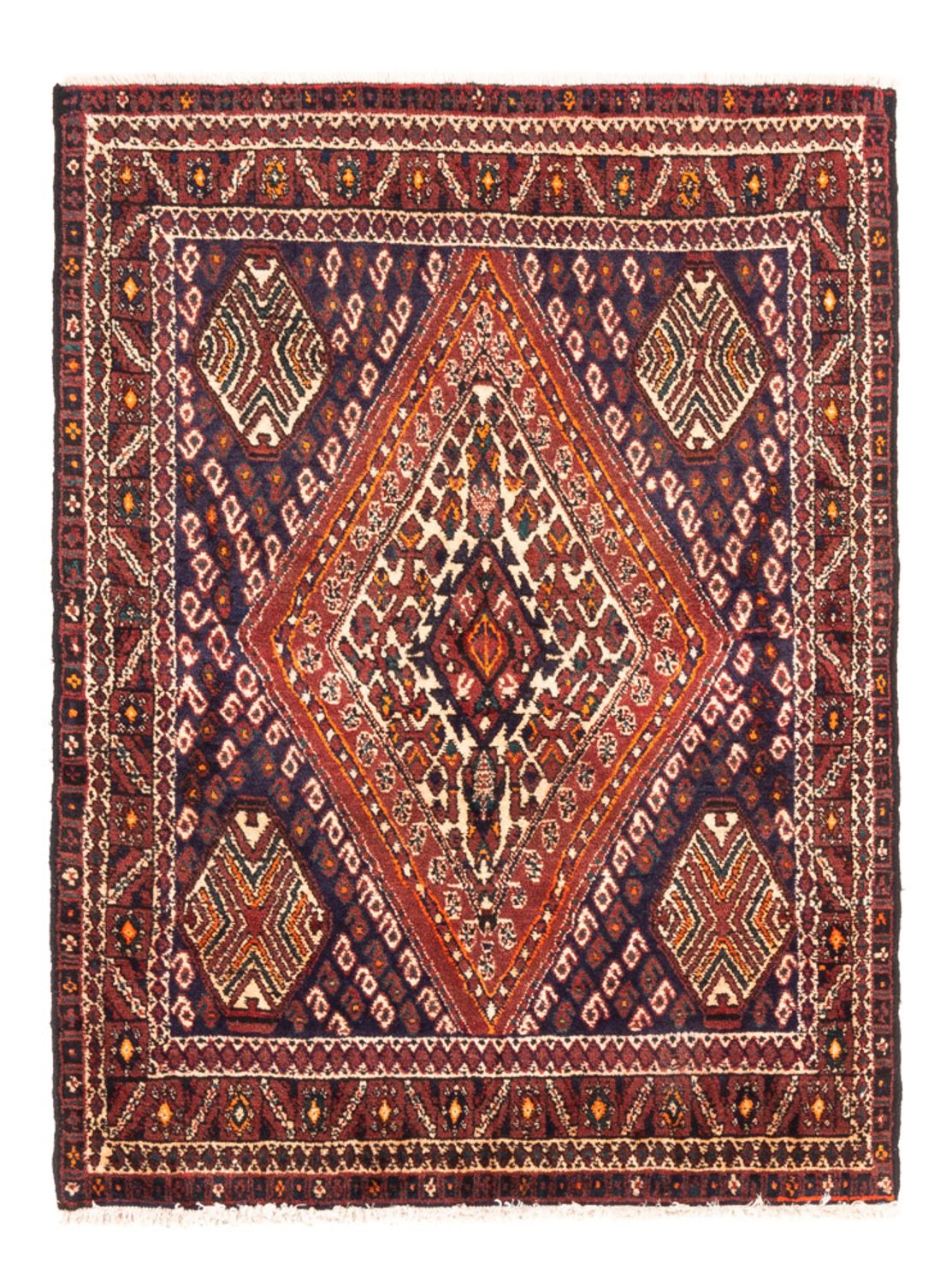 Persisk tæppe - Nomadisk - 127 x 98 cm - bordeaux rød