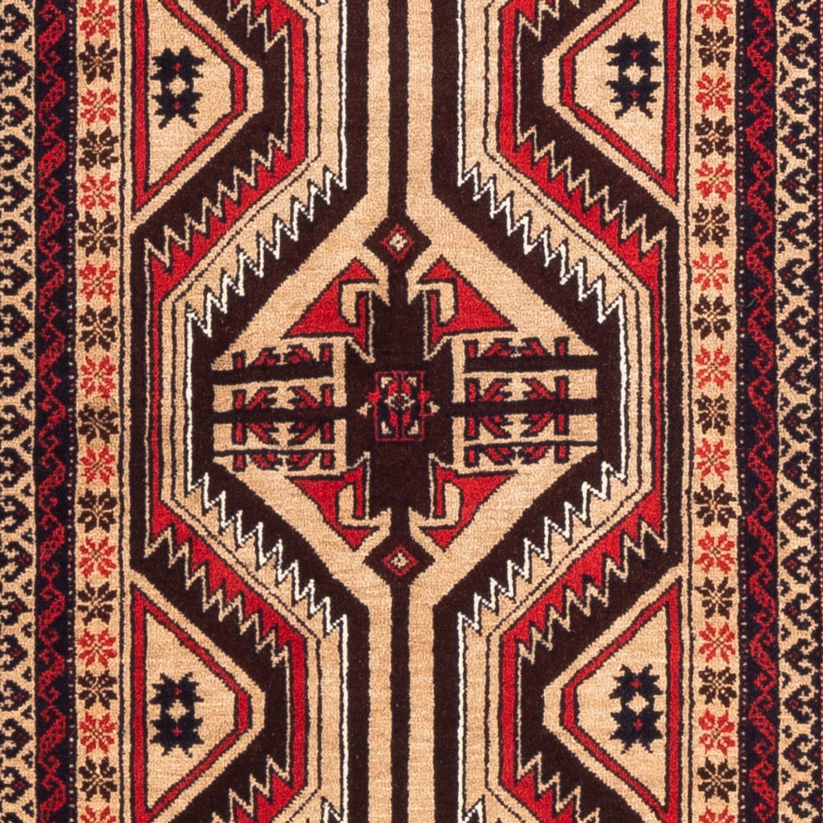 Løber Baluch-tæppe - 181 x 94 cm - mørk beige