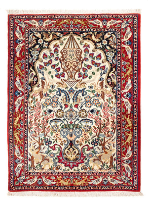 Persisk tæppe - Isfahan - Premium - 100 x 75 cm - creme