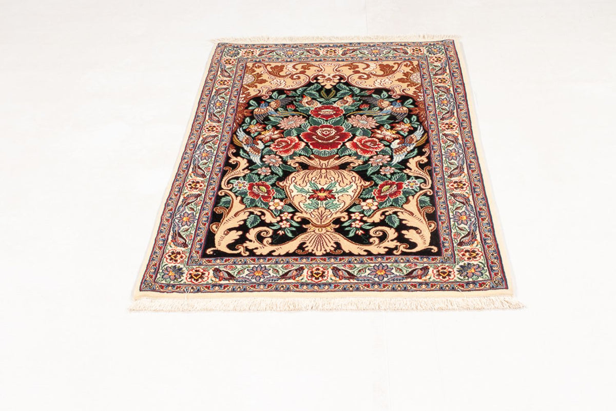 Persisk tæppe - Isfahan - Premium - 105 x 70 cm - mørkeblå