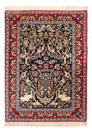 Persisk tæppe - Isfahan - Premium - 98 x 70 cm - mørkeblå