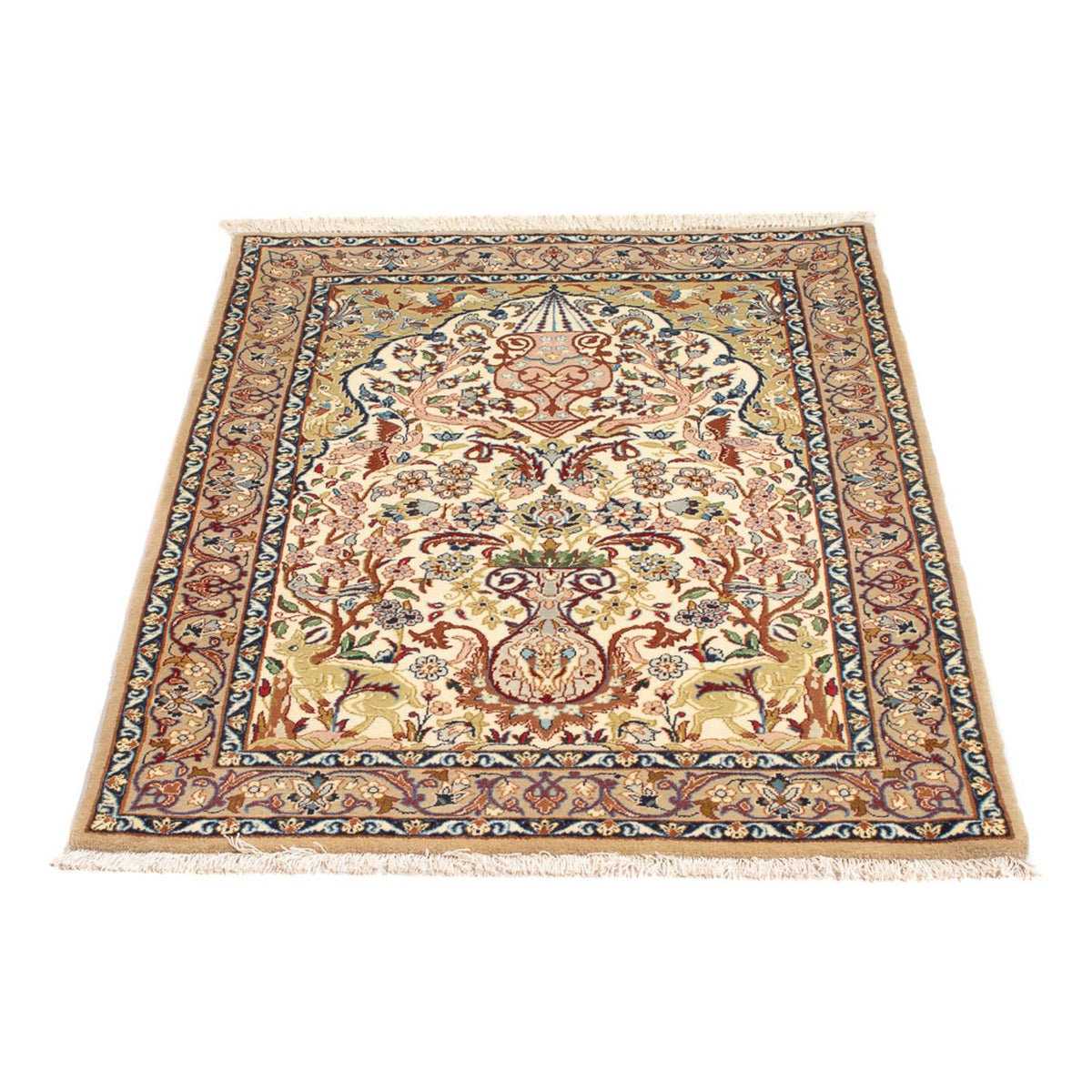 Persisk tæppe - Isfahan - Premium - 110 x 74 cm - creme