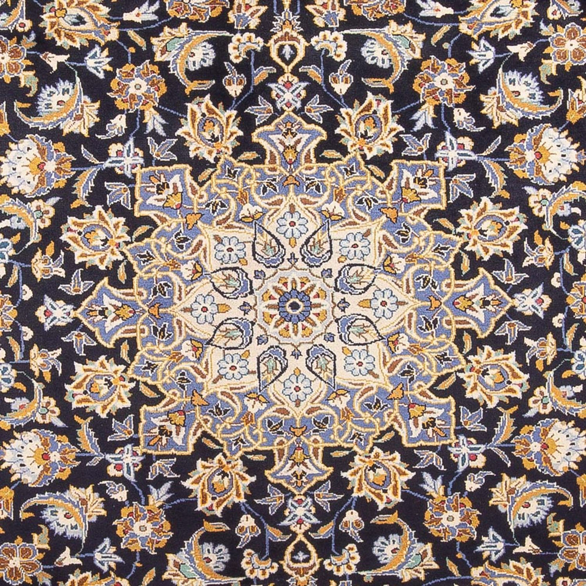 Persisk tæppe - Keshan - 390 x 295 cm - mørkeblå