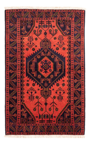 Persisk tæppe - Nomadisk - 153 x 104 cm - lysrød