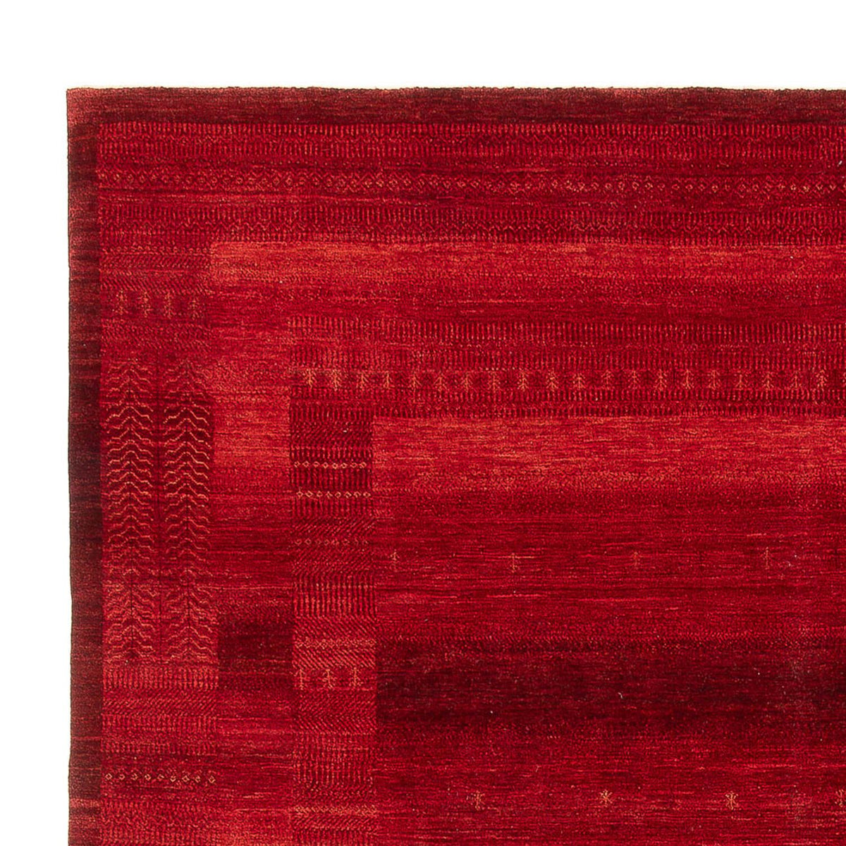 Gabbeh Tæppe - Loribaft Persisk - 384 x 284 cm - rød