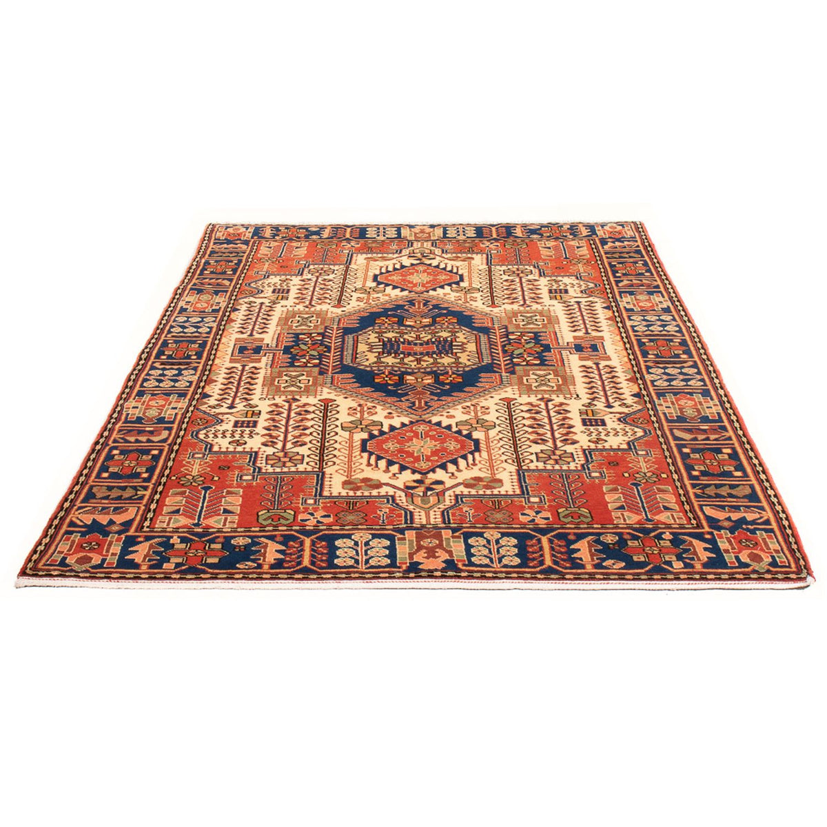 Persisk tæppe - Nomadisk - 200 x 137 cm - lys beige