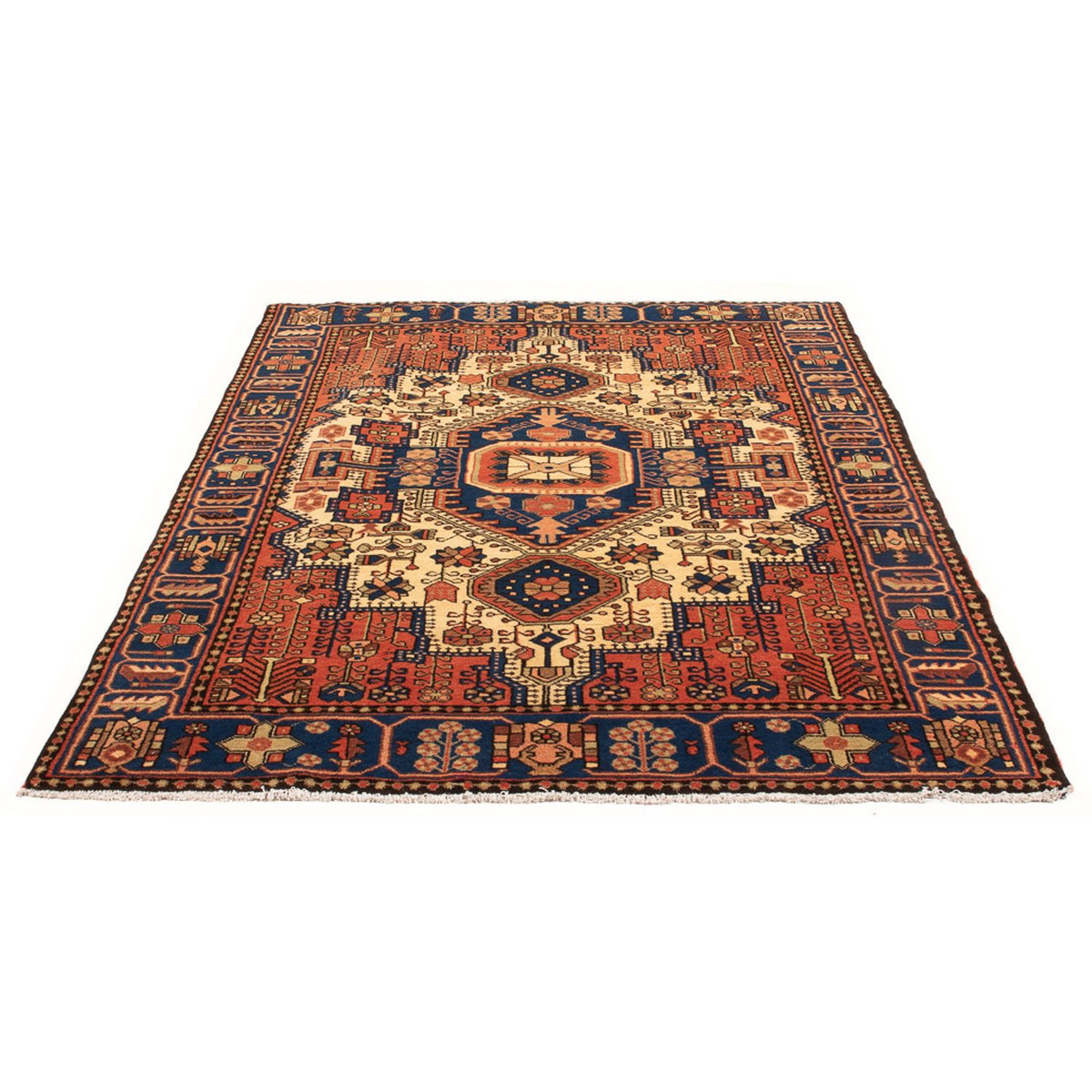 Persisk tæppe - Nomadisk - 200 x 150 cm - lys beige