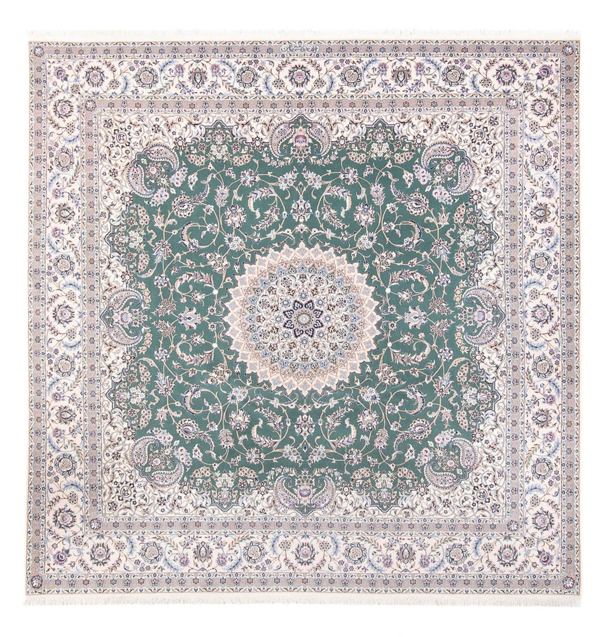 Persisk tæppe - Nain - Premium - 260 x 255 cm - grøn