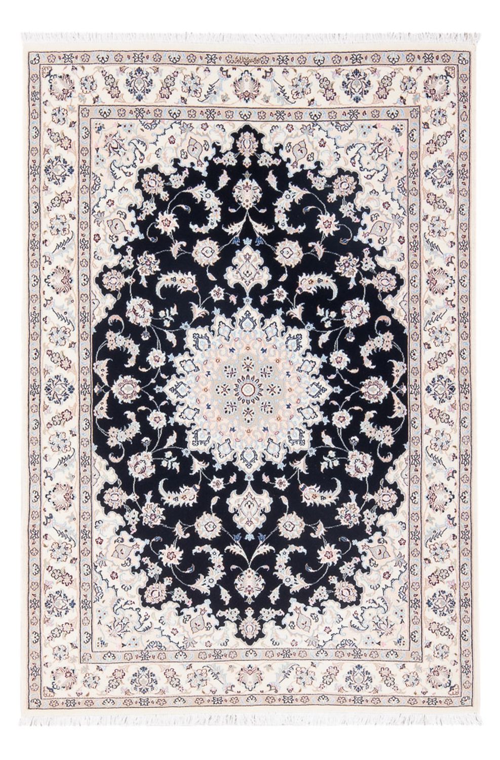 Persisk tæppe - Nain - Premium - 164 x 108 cm - mørkeblå