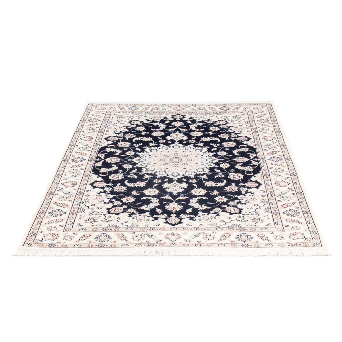Persisk tæppe - Nain - Premium - 164 x 108 cm - mørkeblå
