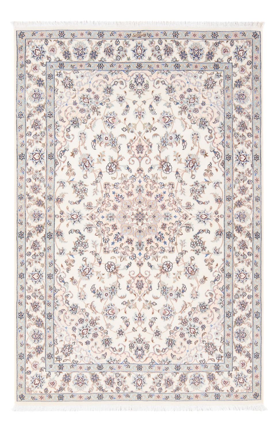 Persisk tæppe - Nain - Premium - 162 x 110 cm - lyseblå