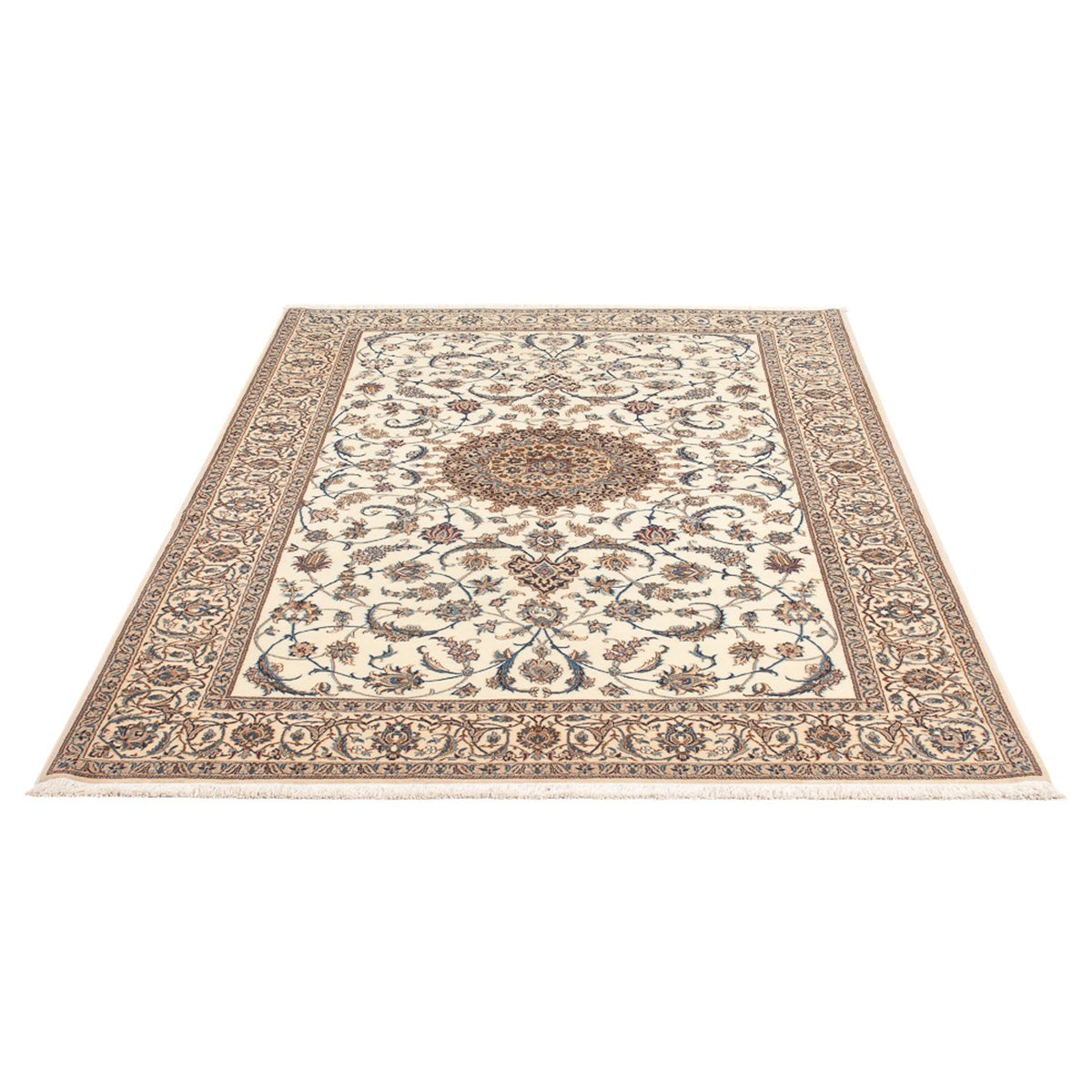 Persisk tæppe - Nain - Premium - 203 x 127 cm - lys beige