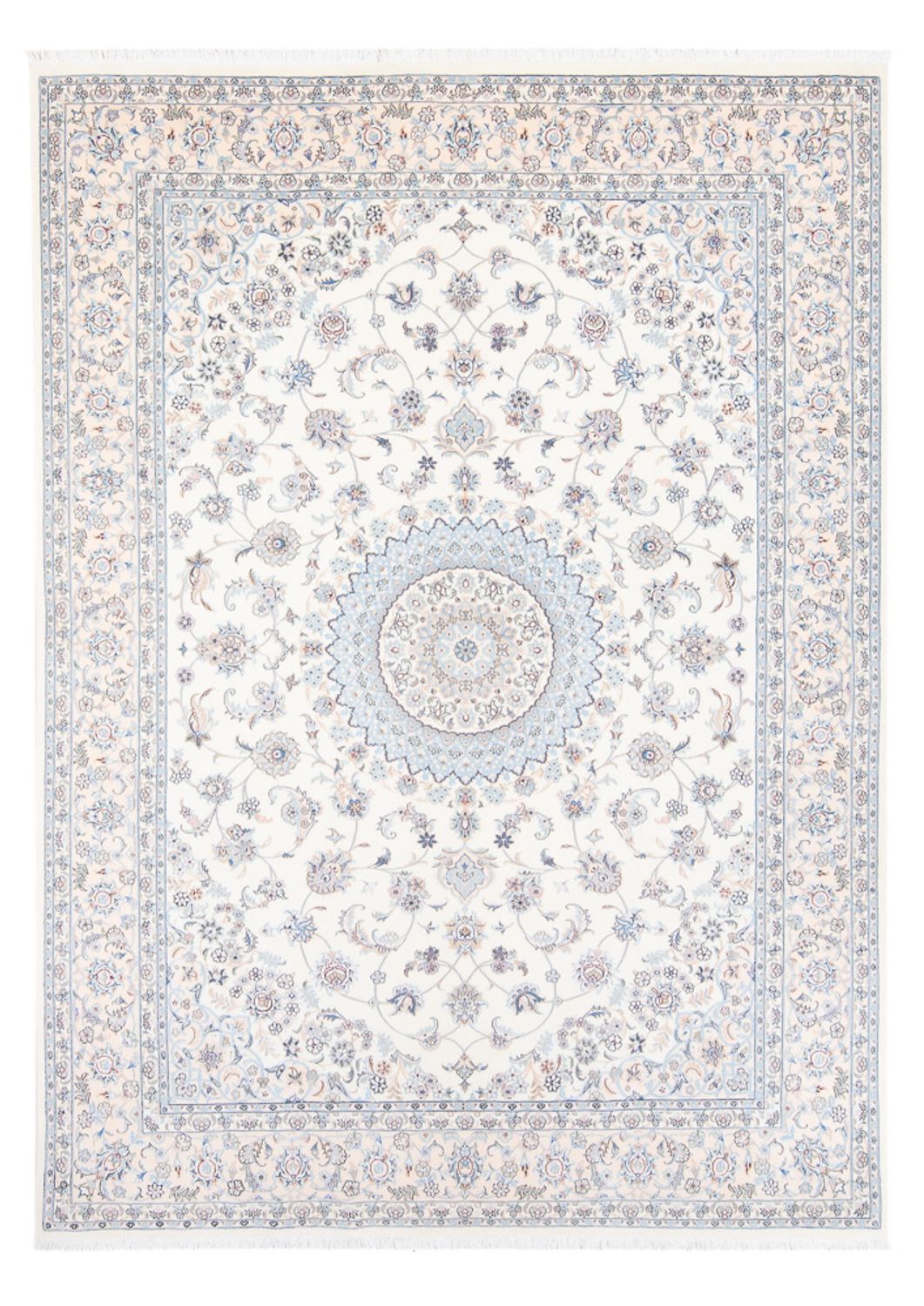 Persisk tæppe - Nain - Premium - 238 x 170 cm - lyseblå