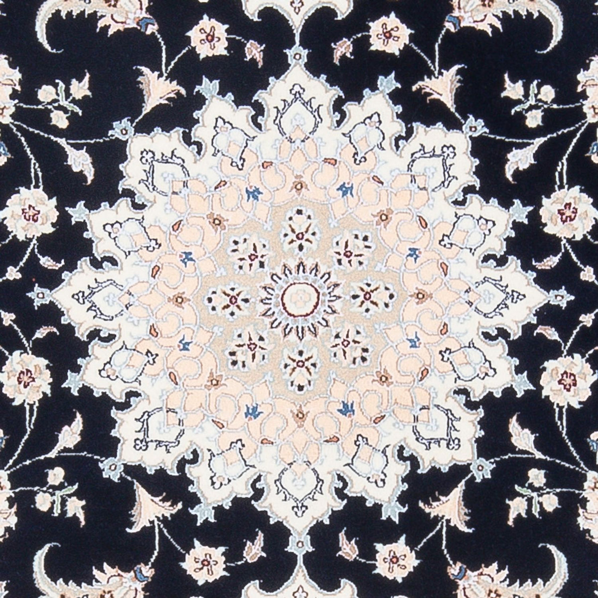 Persisk tæppe - Nain - Premium - 160 x 110 cm - mørkeblå