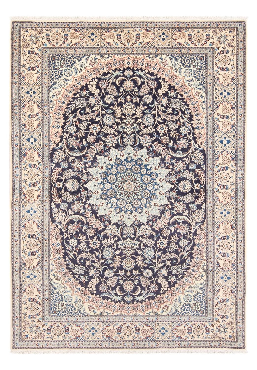 Persisk tæppe - Nain - Premium - 195 x 130 cm - mørkeblå