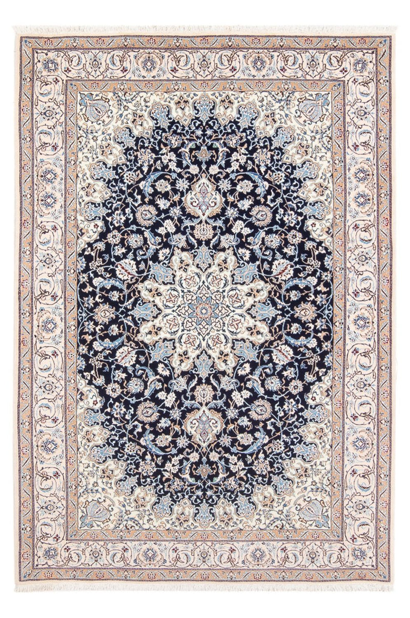 Persisk tæppe - Nain - Premium - 198 x 130 cm - mørkeblå