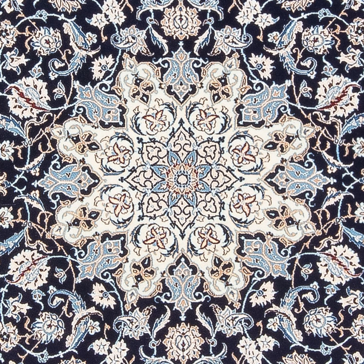 Persisk tæppe - Nain - Premium - 198 x 130 cm - mørkeblå