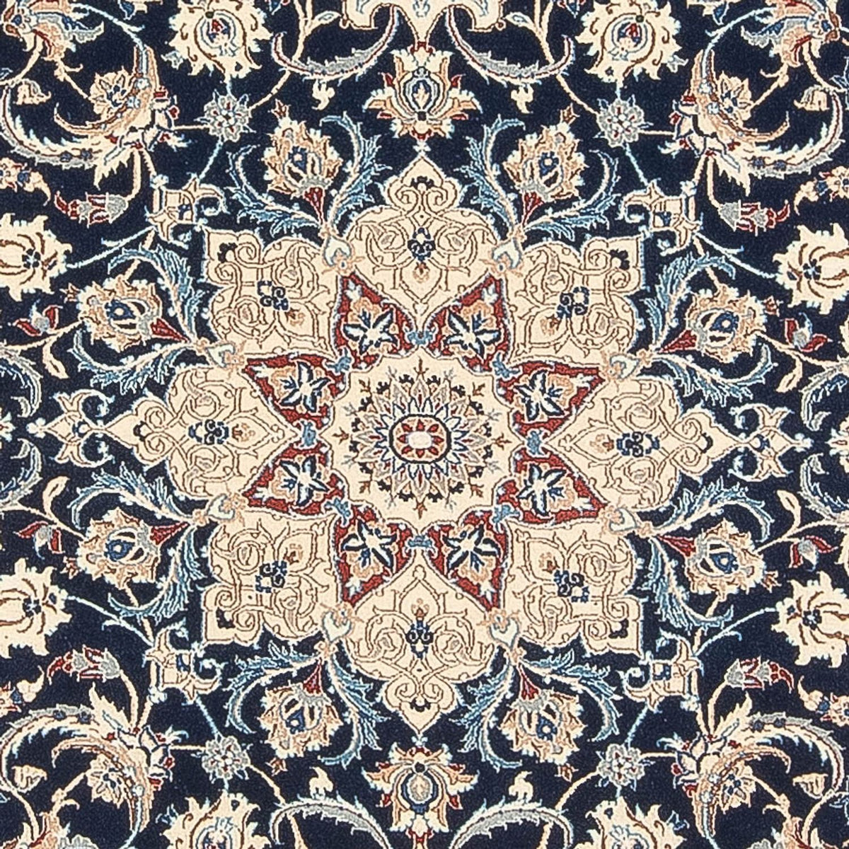 Persisk tæppe - Nain - Premium - 196 x 133 cm - mørkeblå