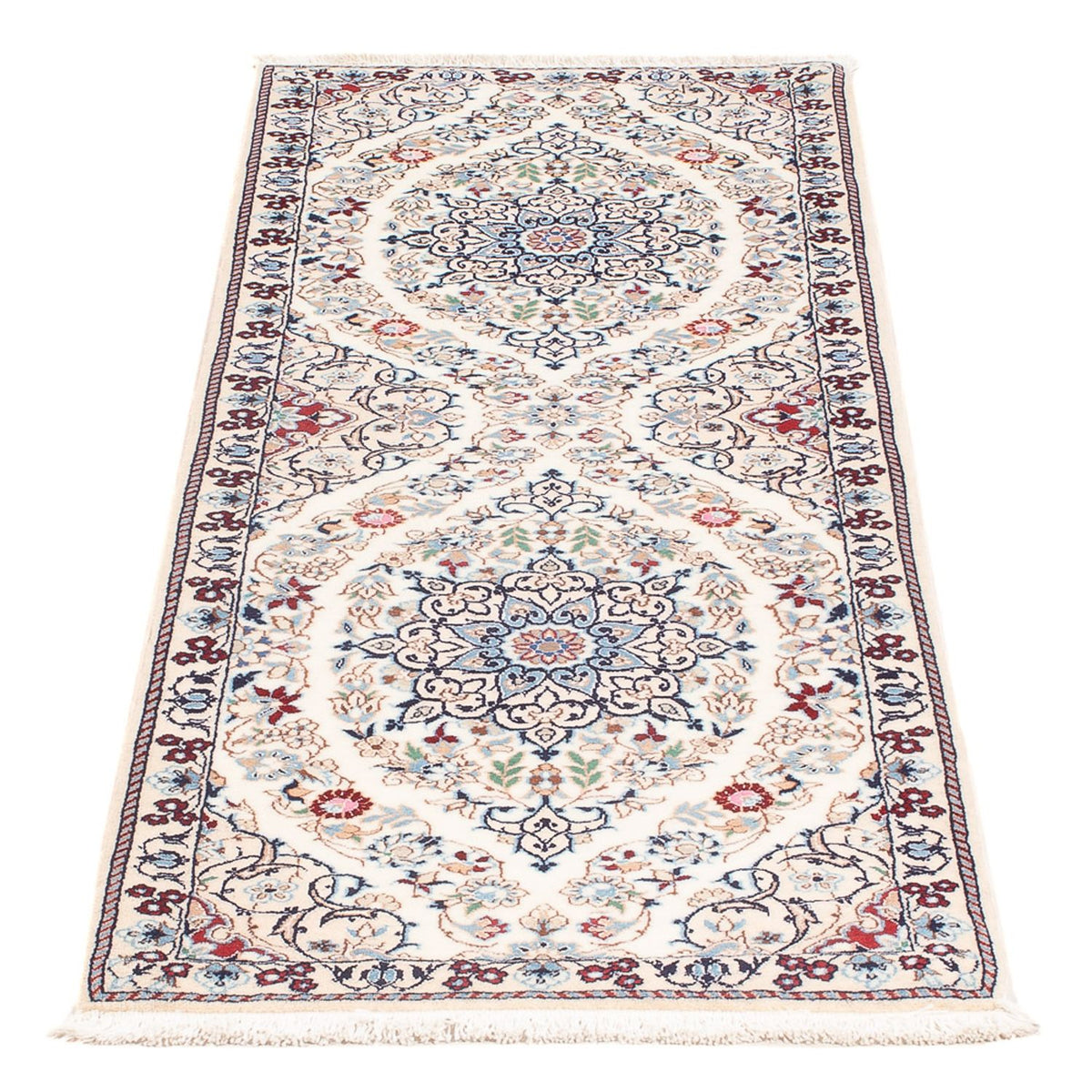 Løber Persisk tæppe - Nain - Premium - 140 x 48 cm - creme