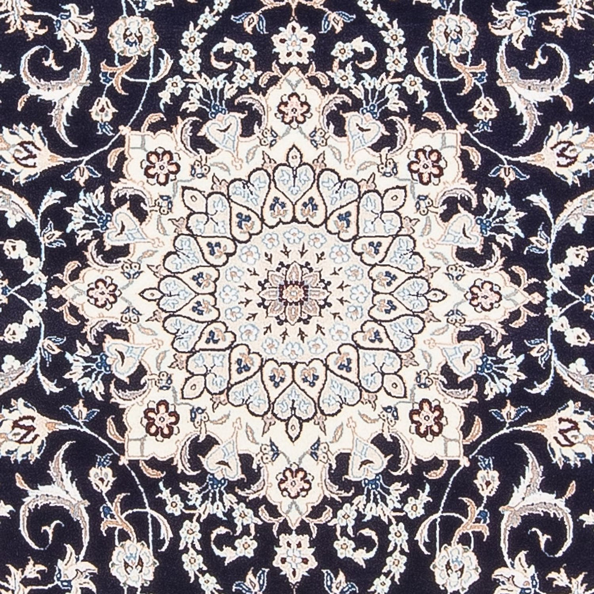 Persisk tæppe - Nain - Premium - 175 x 128 cm - mørkeblå