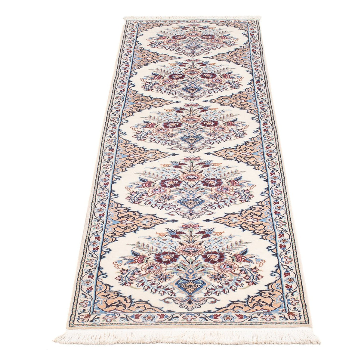 Løber Persisk tæppe - Nain - Premium - 203 x 48 cm - creme