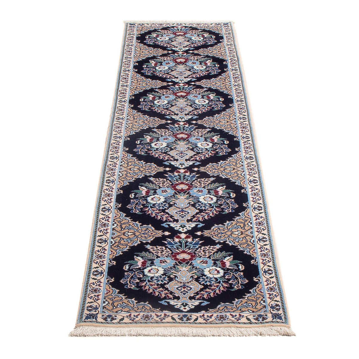 Løber Persisk tæppe - Nain - Premium - 230 x 47 cm - mørkeblå
