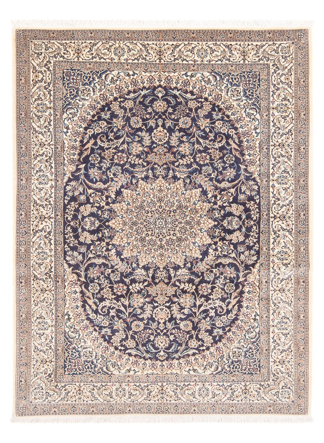 Persisk tæppe - Nain - Premium - 188 x 130 cm - mørkeblå