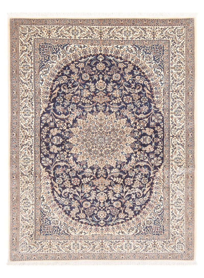 Persisk tæppe - Nain - Premium - 188 x 130 cm - mørkeblå