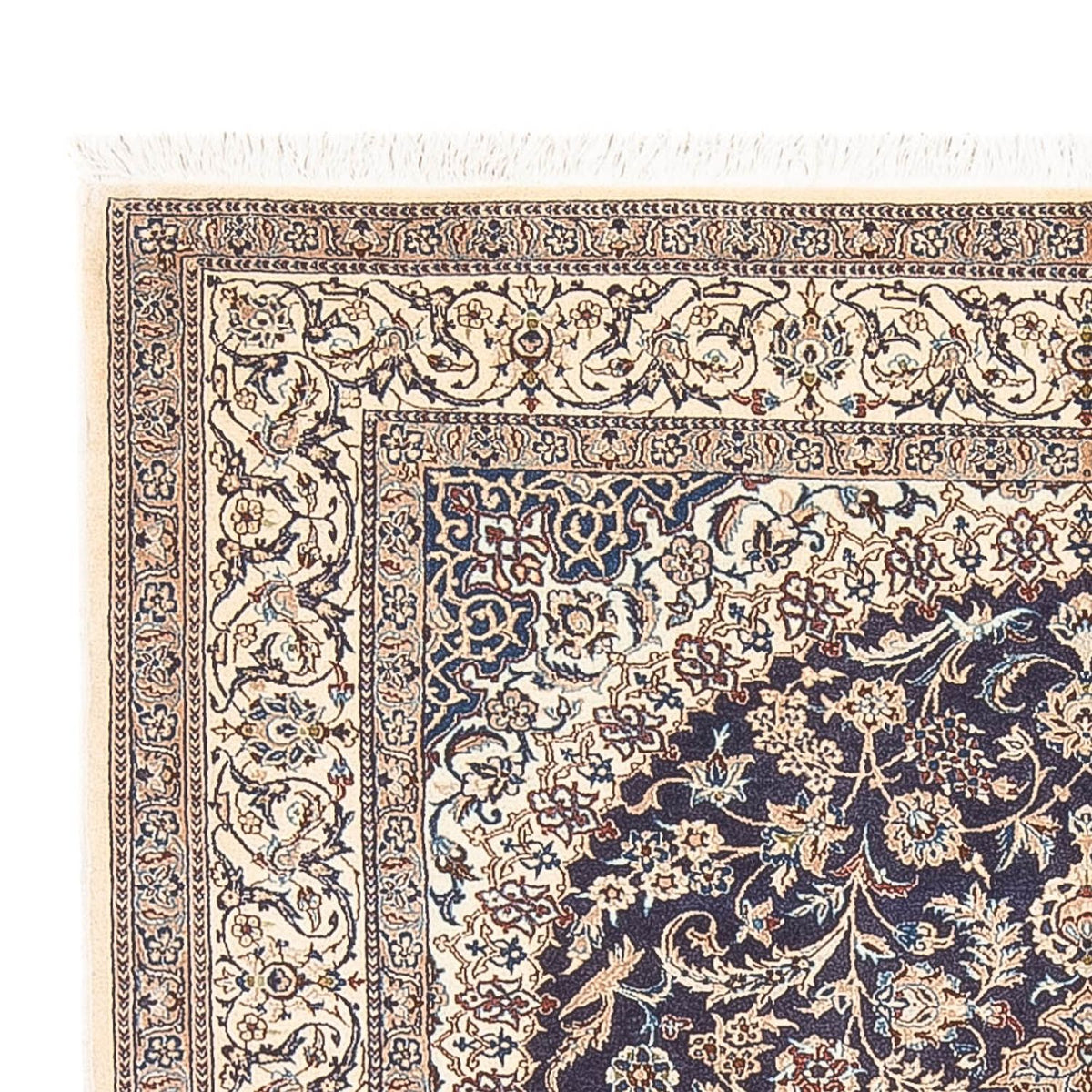 Persisk tæppe - Nain - Premium - 188 x 130 cm - mørkeblå