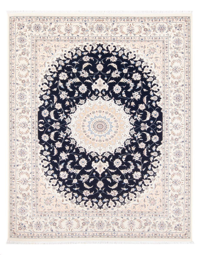 Persisk tæppe - Nain - Premium - 198 x 132 cm - mørkeblå