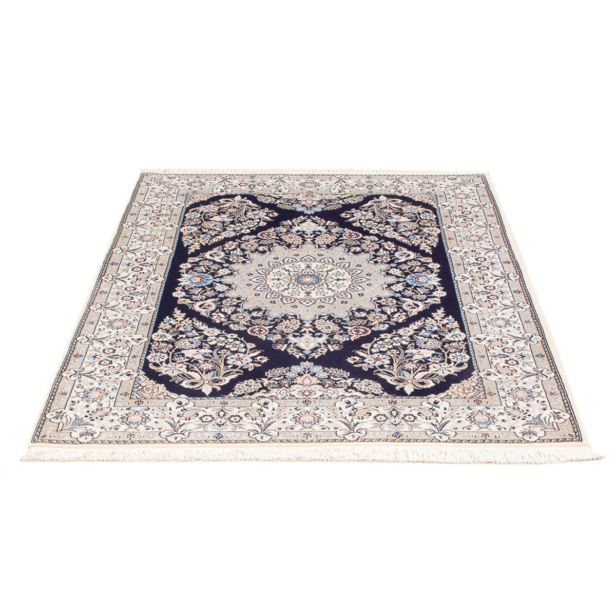 Persisk tæppe - Nain - Premium - 147 x 104 cm - mørkeblå