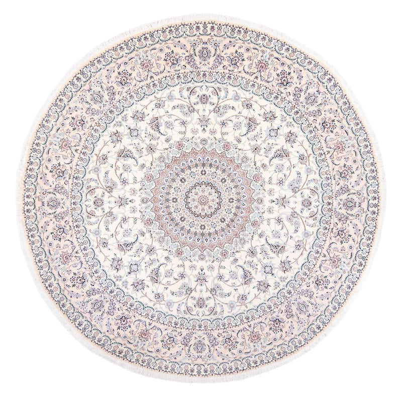Persisk tæppe - Nain - Premium rundt  - 247 x 247 cm - creme