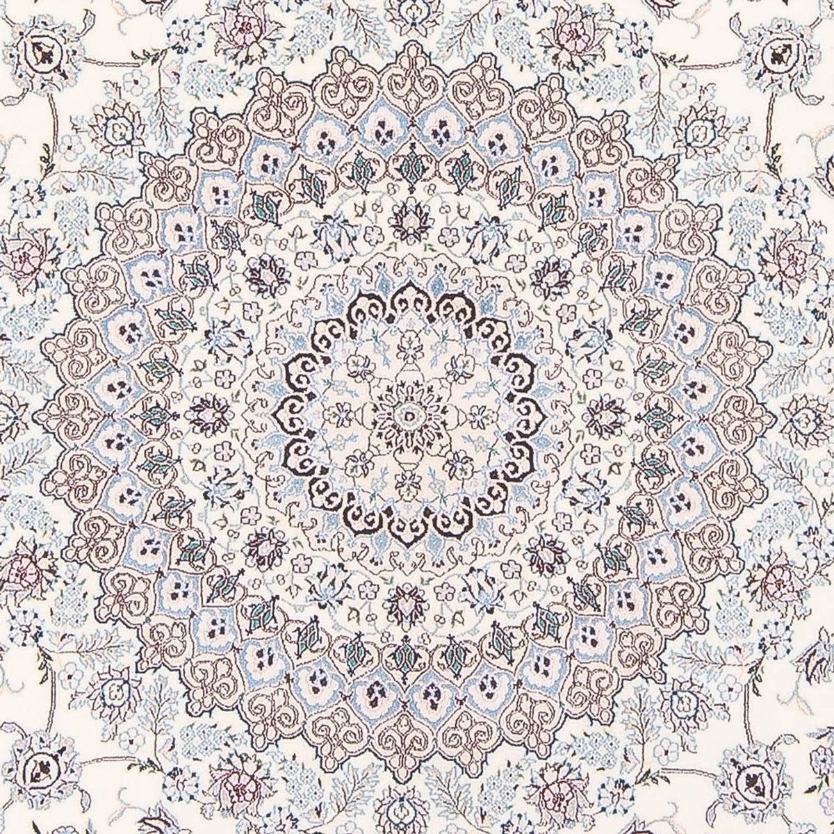 Persisk tæppe - Nain - Premium rundt  - 247 x 247 cm - creme